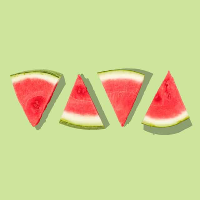 Four slices of watermelon