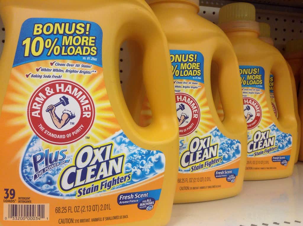 Oxiclean stain remover to remove urine stains in rabbits cage.