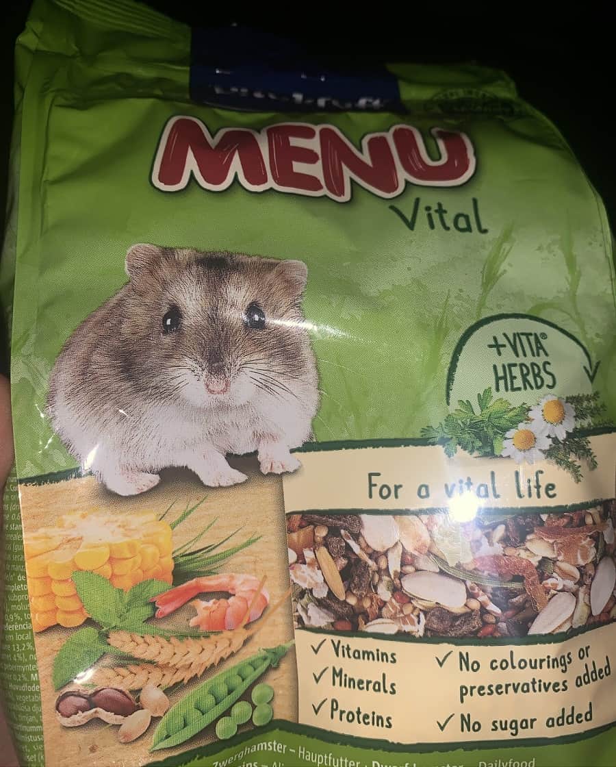 A pack of gerbil food. Can rabbits eat gerbil food