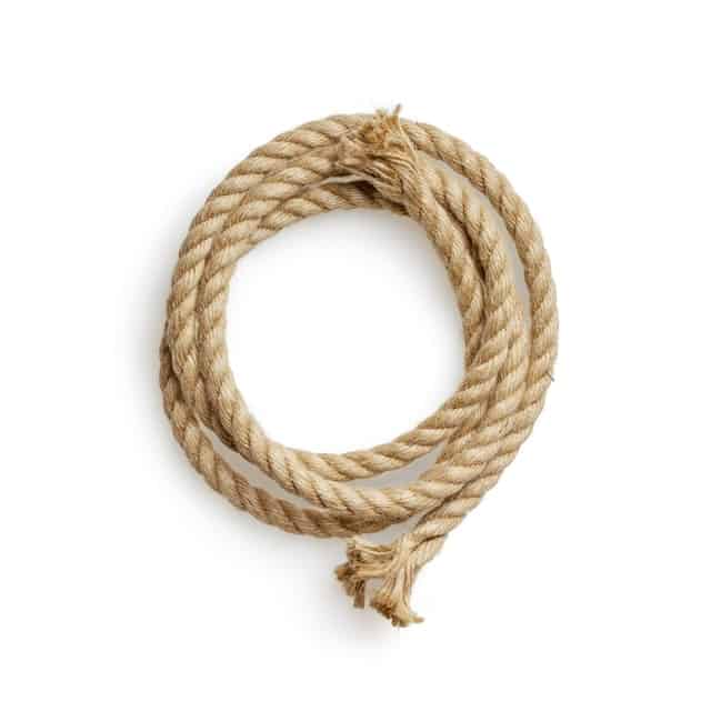 A piece of brown jute rope. Can rabbits eat jute