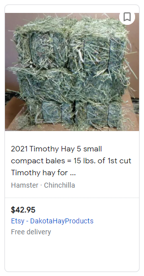 A photo of a bulk timothy hay seller on Etsy.