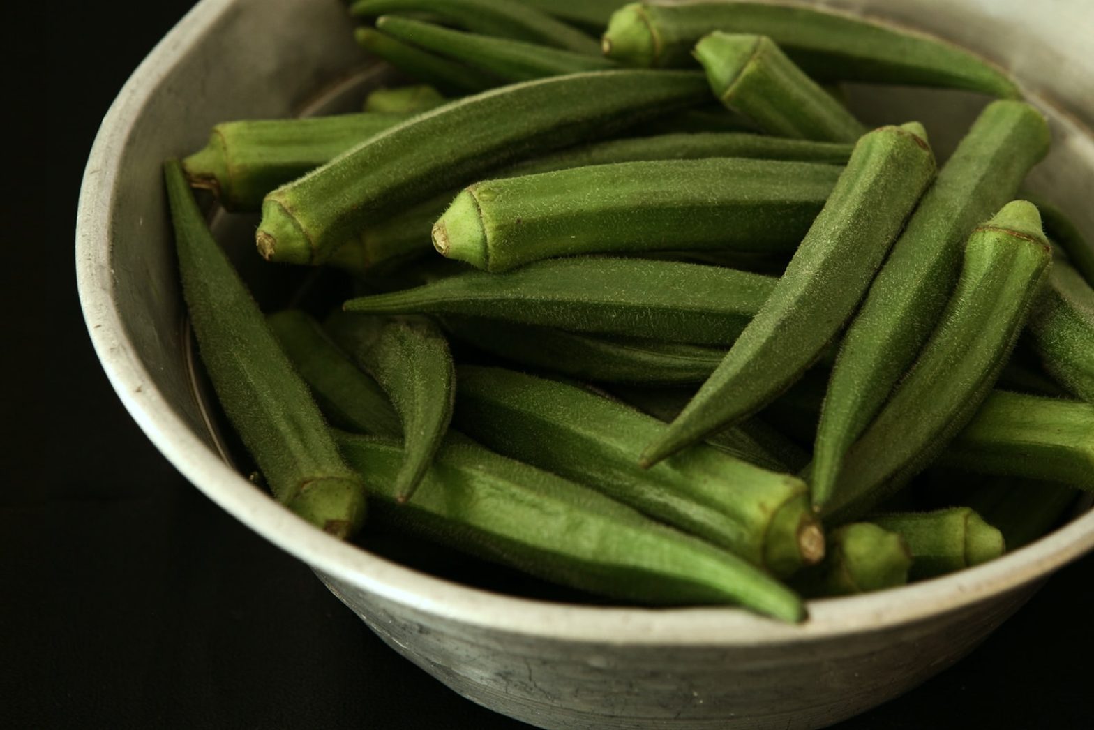 A bowl of okra. Can rabbits eat okra